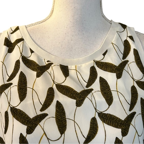 Brooks Brothers Crewneck Sleeveless Botanical Leaf Print Tank Top Women’s SZ 6 - Picture 2 of 8